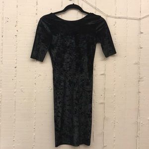 Black velvet body-con dress